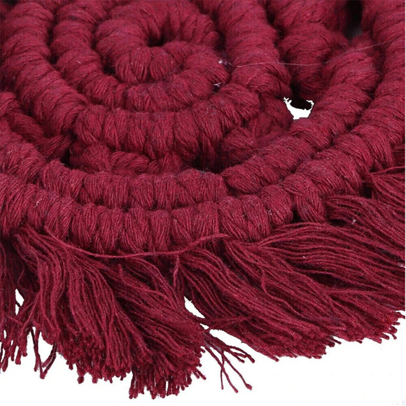 Handmade Woven Placemat Coaster In Red - Picture 5 of 6